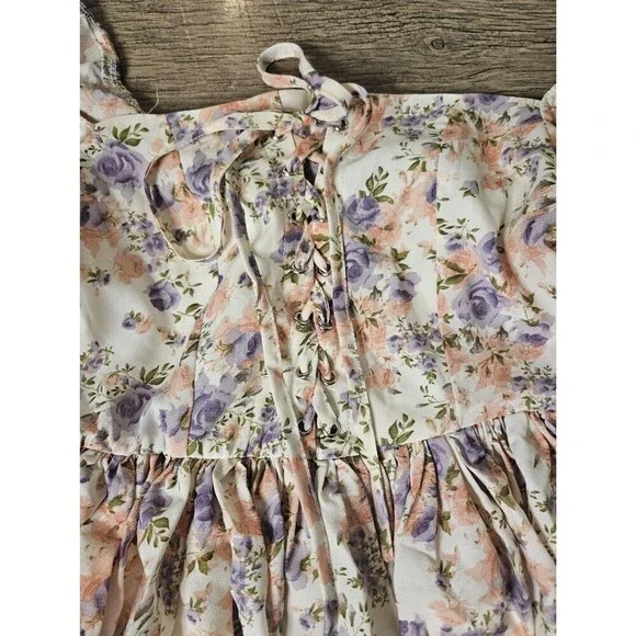 Cider Floral Lace Patchwork Dress NEW M - Picture 6 of 9